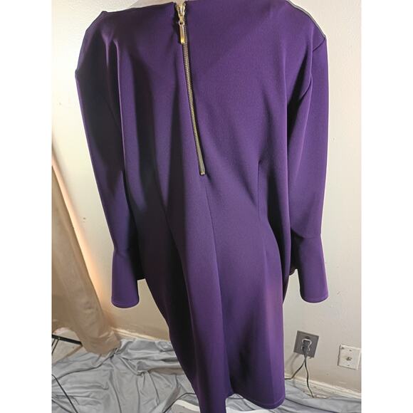 Liz Claiborne Dress Purple Sz 18 Flared Sleeves Office To Party - Picture 5 of 9